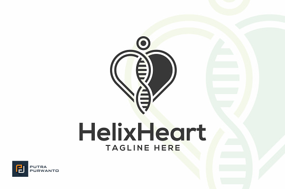 Helix Heart - DNA Logo in Logo Templates - product preview 1