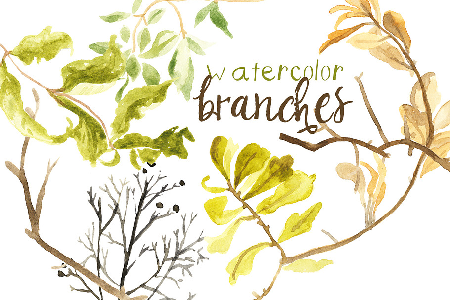 Watercolor Fall Branches