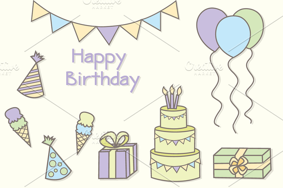 Birthday Party Clipart Vector in Illustrations - product preview 8
