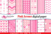 Pink Arrows Digital Paper