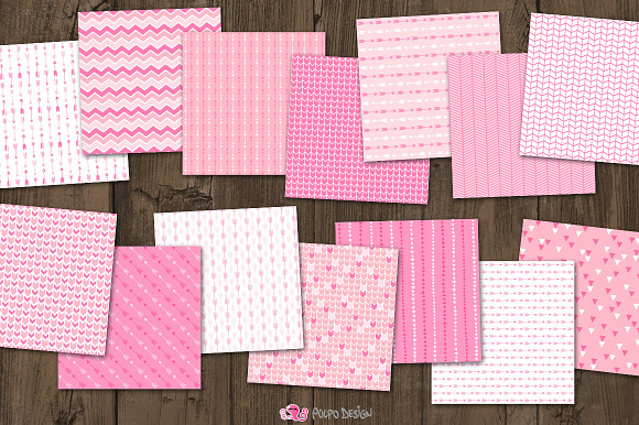 Pink Arrows Digital Paper in Patterns - product preview 1