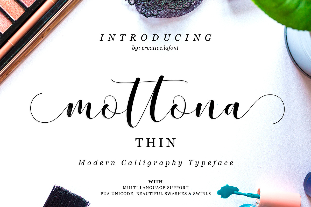 Mottona Thin Script in Script Fonts - product preview 8