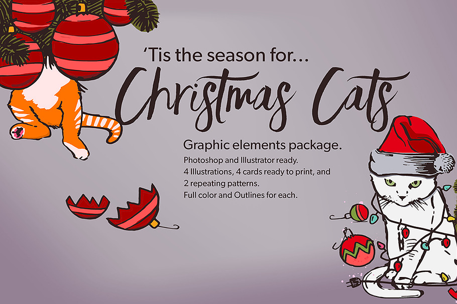 Christmas Cats in Illustrations - product preview 8