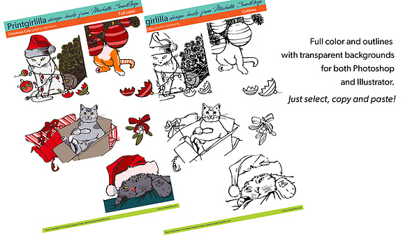 Christmas Cats in Illustrations - product preview 2