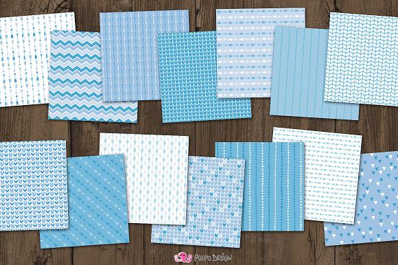 Blue Arrows Digital Paper in Patterns - product preview 1