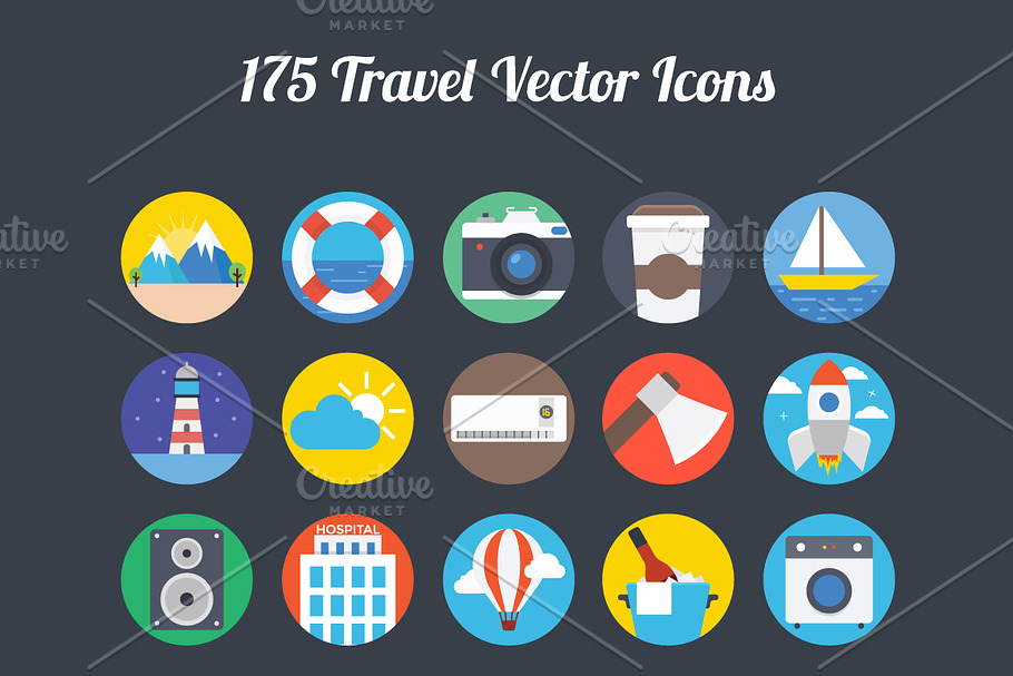 175 Travel Vector Icons