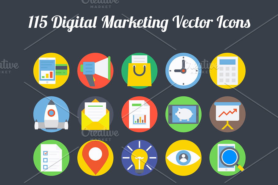 100+ Digital Marketing Vector Icons