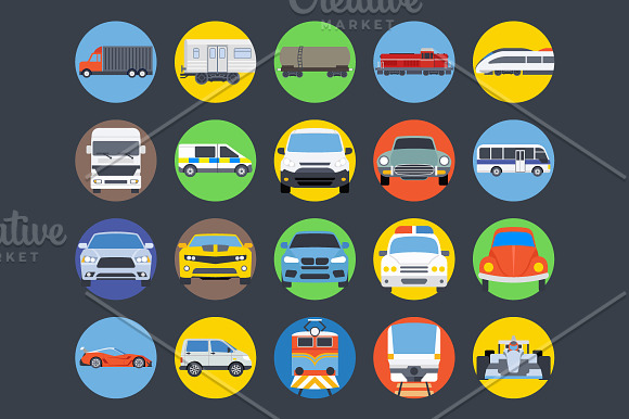 100 Transport Vector Icons in Graphics - product preview 1