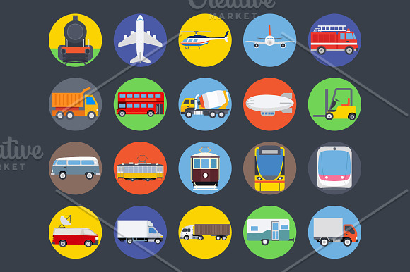 100 Transport Vector Icons in Graphics - product preview 2