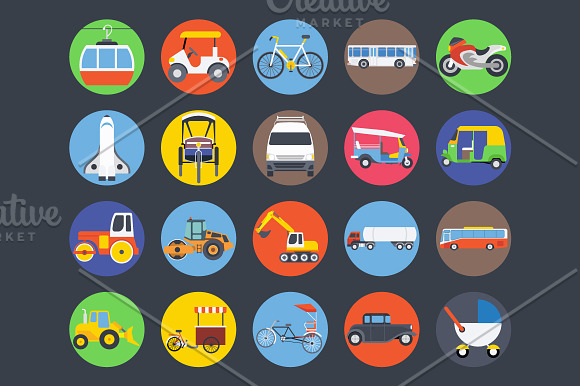 100 Transport Vector Icons in Graphics - product preview 3
