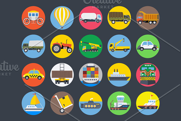 100 Transport Vector Icons in Graphics - product preview 5