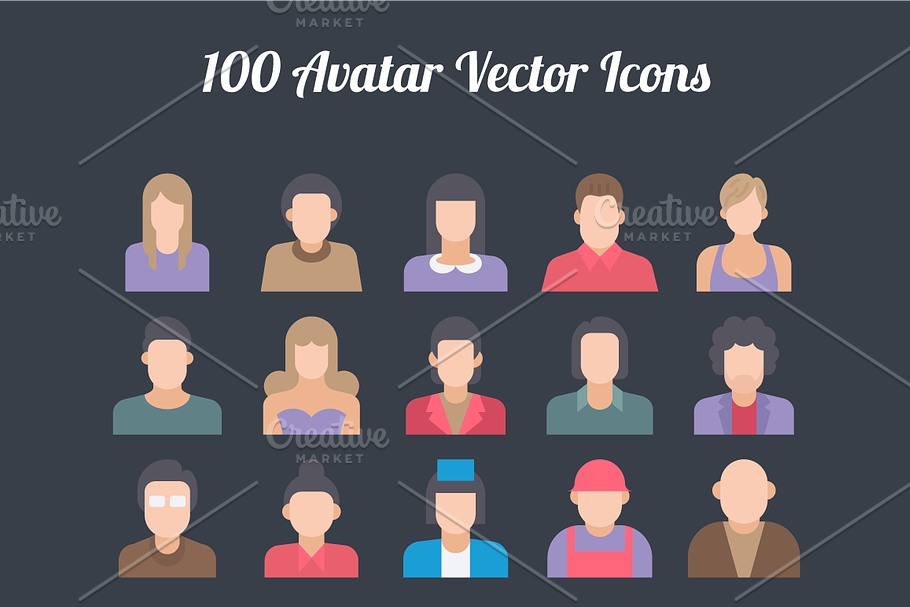 100 Avatar Colored Icons