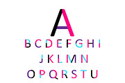 Flat font design, pink color neon