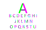 Neon green and pink font, flat