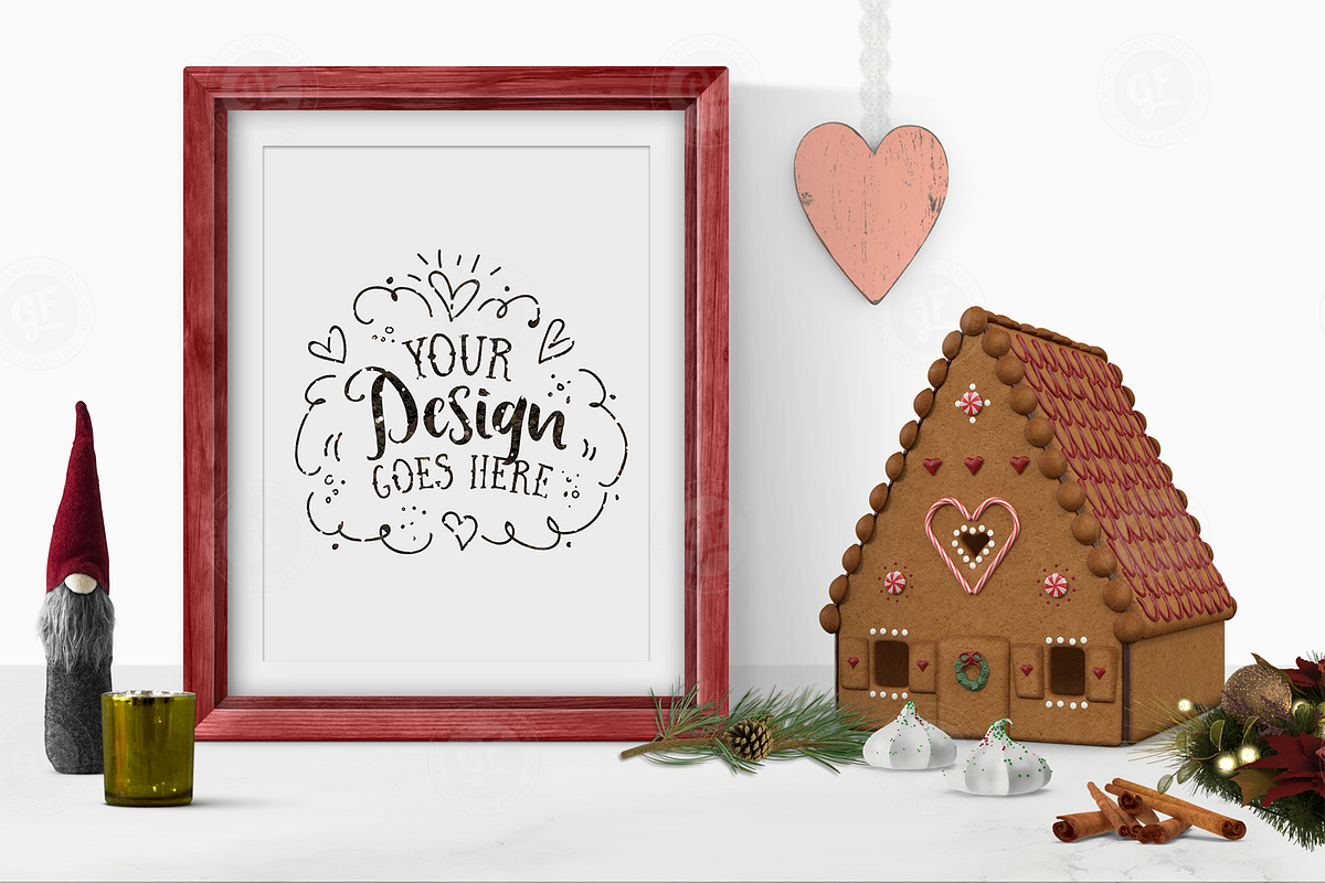 Christmas Frame Styled Scene Mockup in Print Mockups - product preview 8