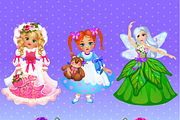 7 cards with girl dolls and fairy