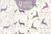 Seamless pattern deer