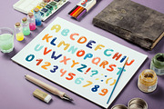 Colorful alphabet in doodle style
