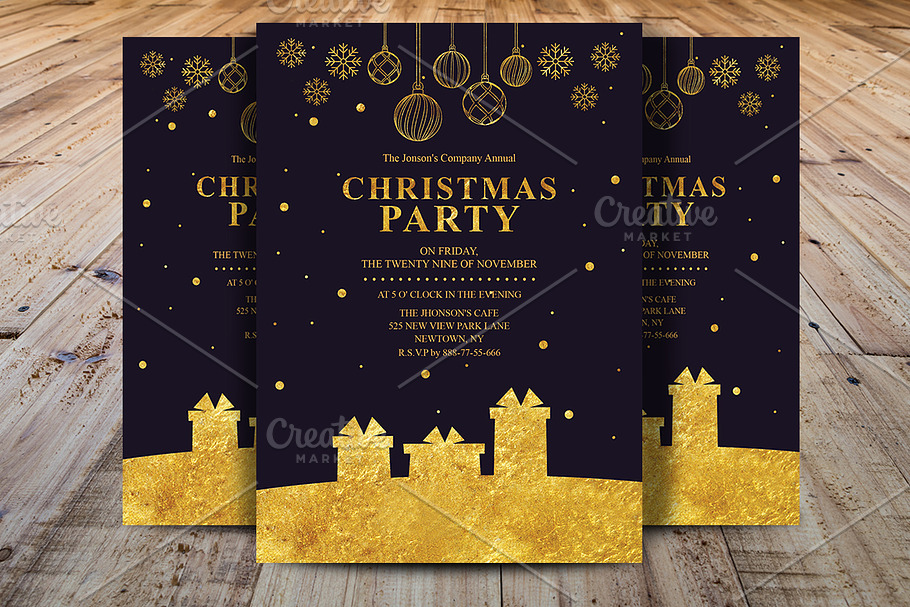 Company Christmas Party Invitations in Card Templates - product preview 8