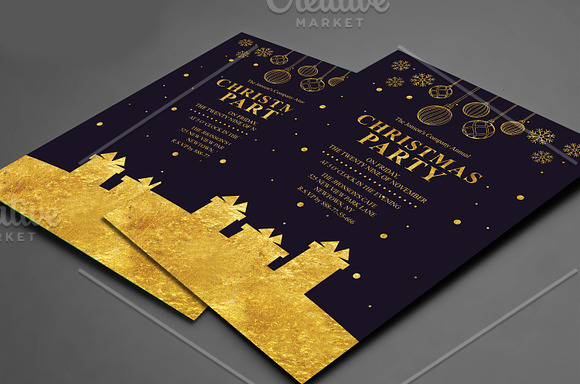 Company Christmas Party Invitations in Card Templates - product preview 1