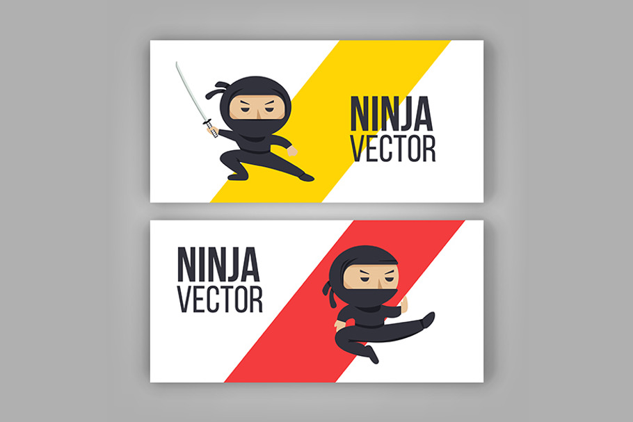 Set of ninja characters actions. in Illustrations - product preview 8