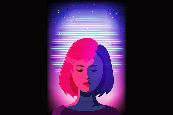 80s Retro Neon gradient background. in Illustrations - product preview 1