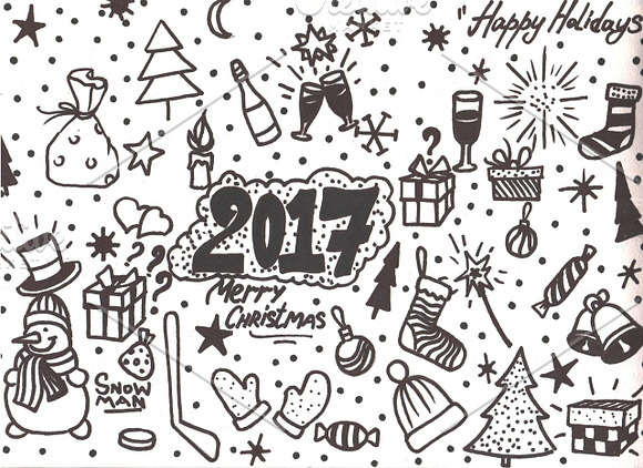 Cute Christmas Cards Hand Drawn in Illustrations - product preview 9