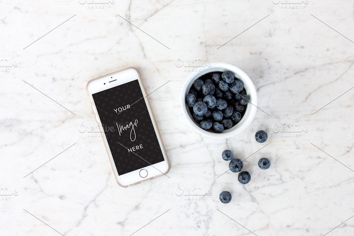 Stock Photo | iPhone, marble, flat in Mobile & Web Mockups - product preview 8