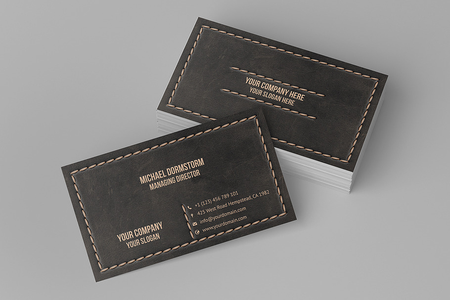 Leather Business Card in Business Card Templates - product preview 8