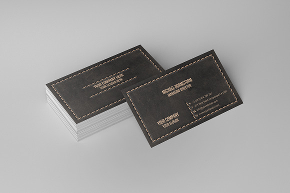 Leather Business Card in Business Card Templates - product preview 2