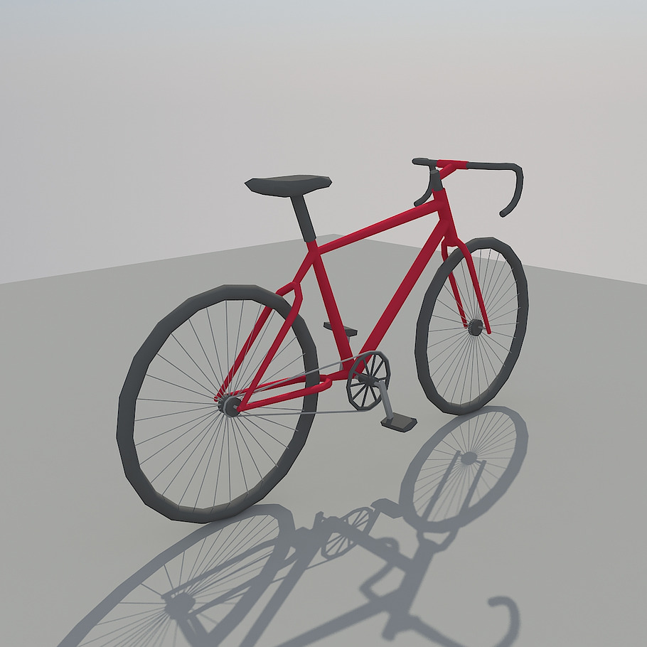 Low Poly Bike in Vehicles - product preview 2