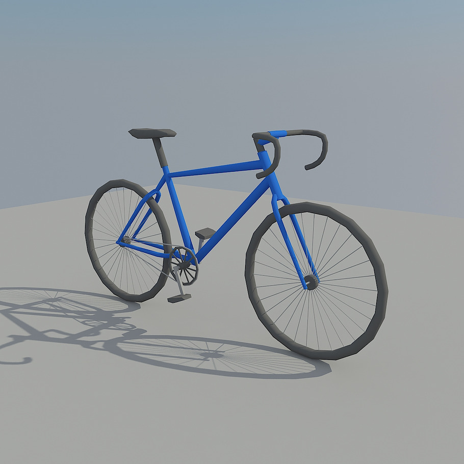 Low Poly Bike in Vehicles - product preview 3