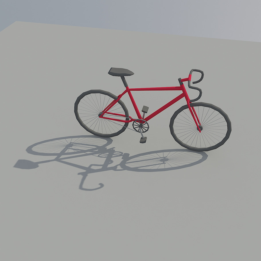 Low Poly Bike in Vehicles - product preview 5