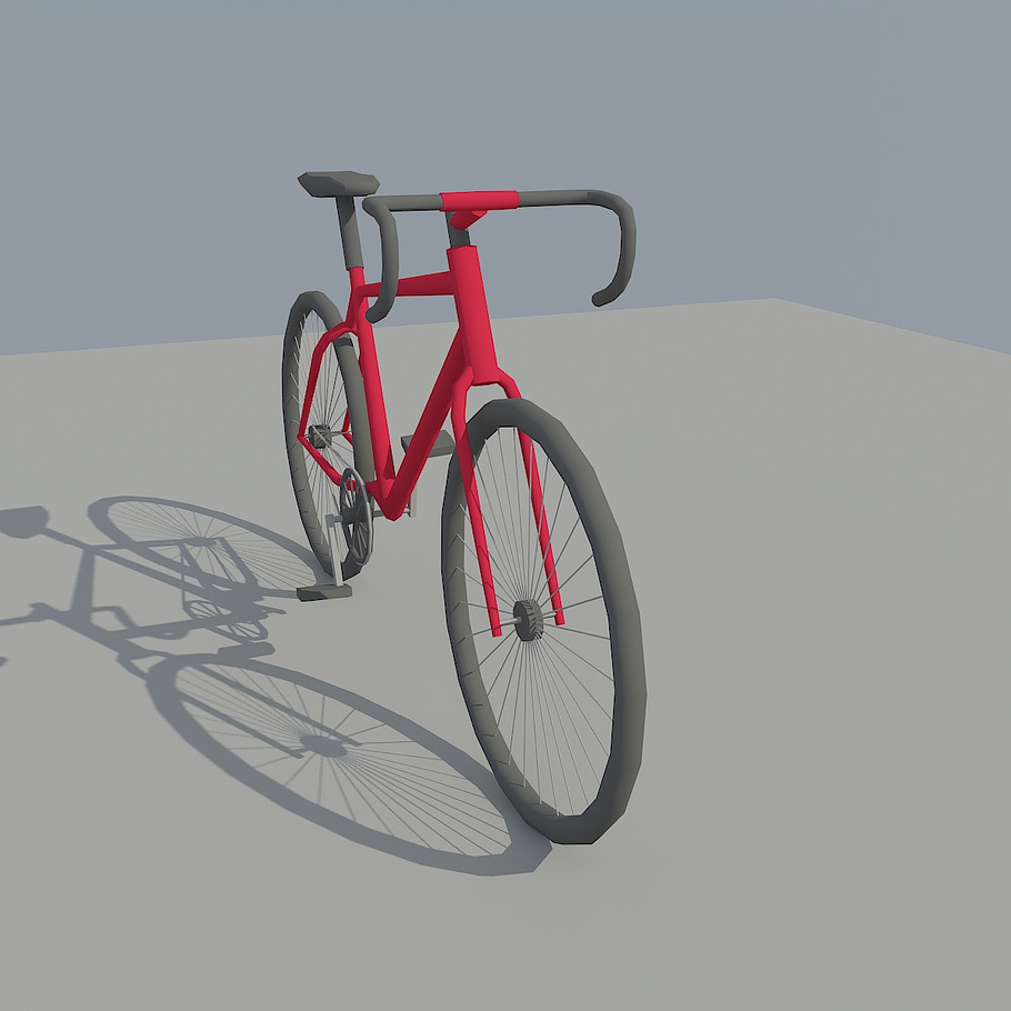 Low Poly Bike in Vehicles - product preview 6