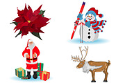 Christmas set, vector illustration