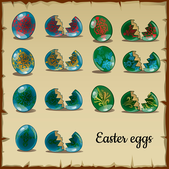 Colorful Easter eggs with pattern in Illustrations - product preview 2