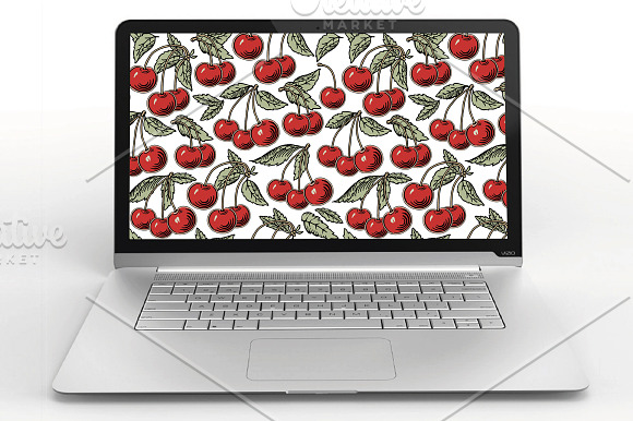 Cherry ripe fruit food Card Frame in Illustrations - product preview 7