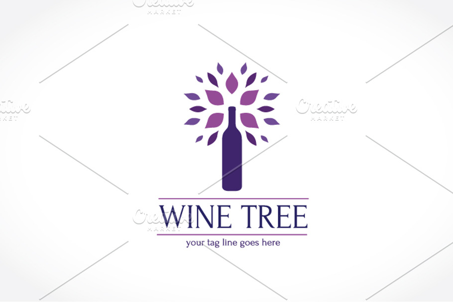 Wine Tree Logo Template