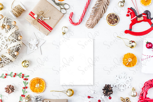 Cute vintage christmas new year gifts mock up in Product Mockups - product preview 3
