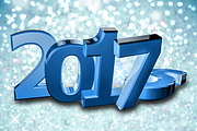 New year 2017, snowflake Background
