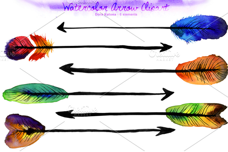Watercolor Arrow Clipart