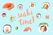 Sushi watercolor