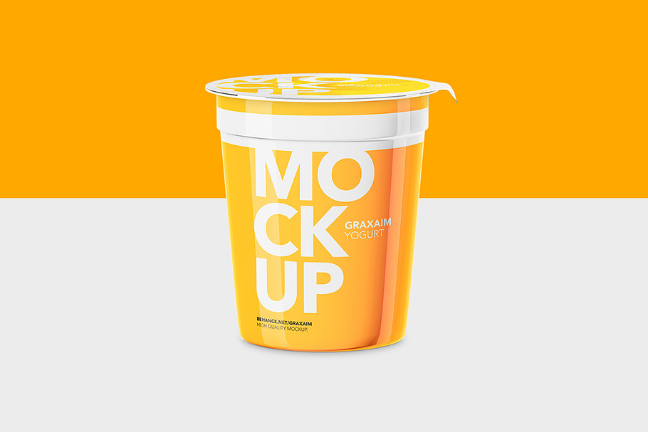 Yogurt Cup - High Angle - Mockup