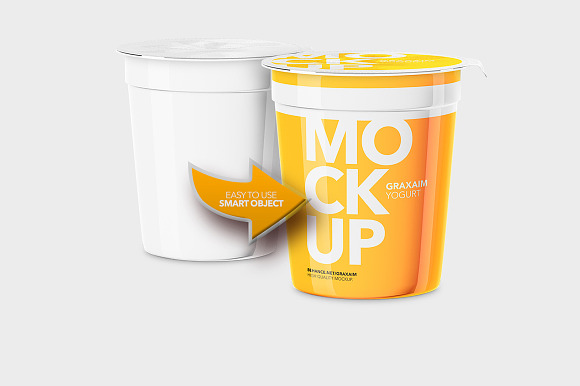 Yogurt Cup - High Angle - Mockup in Product Mockups - product preview 3