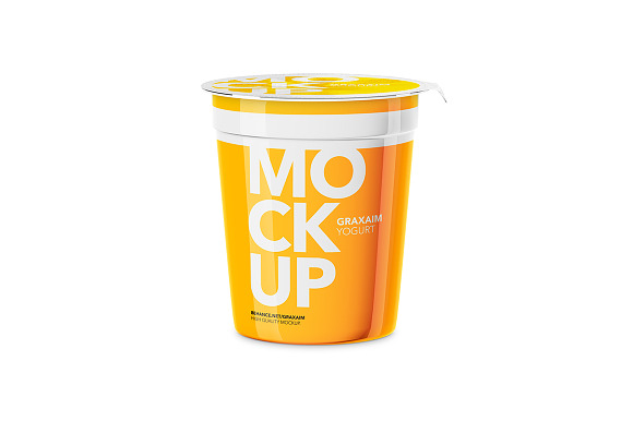 Yogurt Cup - High Angle - Mockup in Product Mockups - product preview 4