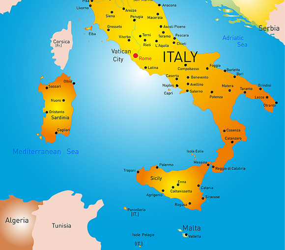 map of Italy country in Illustrations - product preview 1