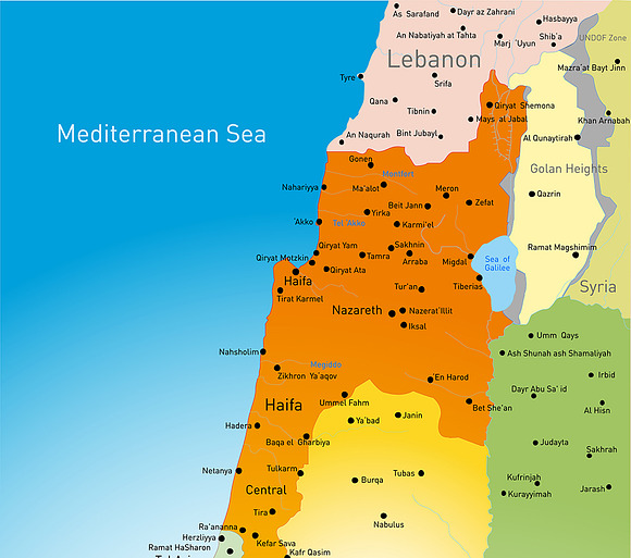 map of Israel country in Illustrations - product preview 1