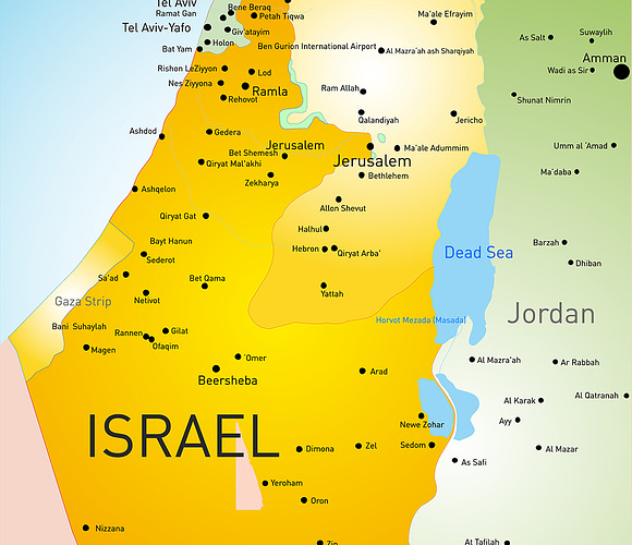 map of Israel country in Illustrations - product preview 2
