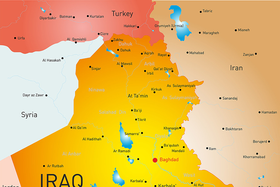 map of Iraq country in Illustrations - product preview 8