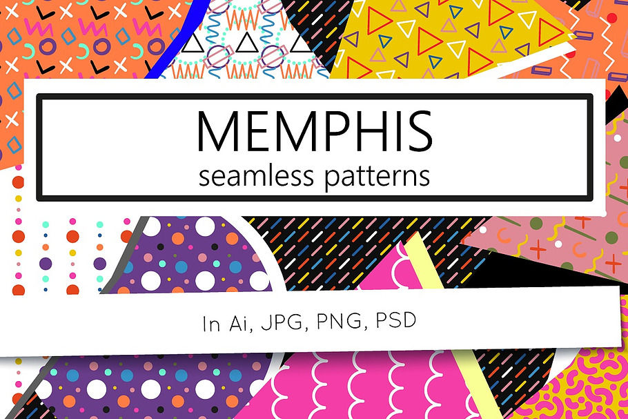 144 Memphis style seamless patterns